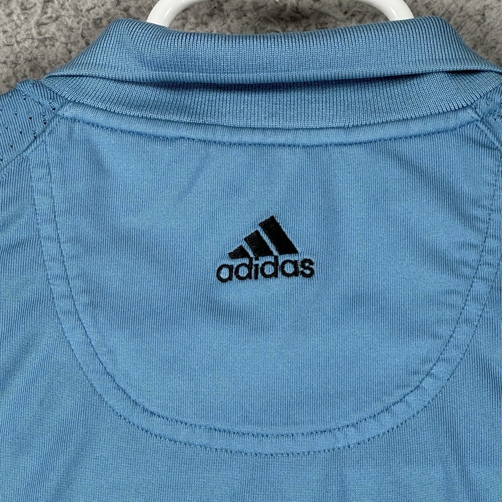 Adidas Polo Shirt Mens Adult M Blue Climachill Lightweight Golf Logo Casual - Picture 9 of 9